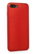 Newface iPhone 7 Plus Kılıf Coco Deri Silikon Kapak - Kırmızı - Görsel 2