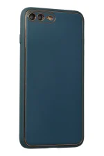 Newface iPhone 7 Plus Kılıf Coco Deri Silikon Kapak - Mavi - Görsel 2