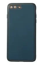 Newface iPhone 7 Plus Kılıf Coco Deri Silikon Kapak - Mavi