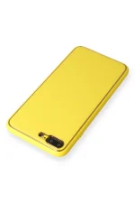 Newface iPhone 7 Plus Kılıf Coco Deri Silikon Kapak - Sarı - Görsel 3