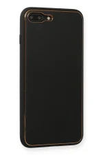 Newface iPhone 7 Plus Kılıf Coco Deri Silikon Kapak - Siyah - Görsel 2