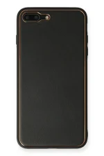 Newface iPhone 7 Plus Kılıf Coco Deri Silikon Kapak - Siyah