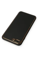 Newface iPhone 7 Plus Kılıf Coco Deri Silikon Kapak - Siyah - Görsel 3