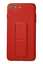 Newface iPhone 7 Plus Kılıf Coco Deri Standlı Kapak - Kırmızı