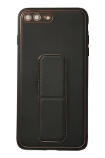 Newface iPhone 7 Plus Kılıf Coco Deri Standlı Kapak - Siyah