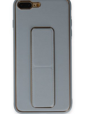 Newface iPhone 7 Plus Kılıf Coco Deri Standlı Kapak - Sky Blue