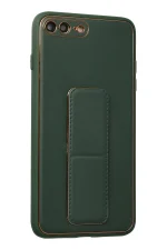 Newface iPhone 7 Plus Kılıf Coco Deri Standlı Kapak - Yeşil - Görsel 2