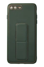 Newface iPhone 7 Plus Kılıf Coco Deri Standlı Kapak - Yeşil