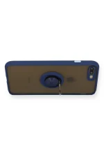 Newface iPhone 7 Plus Kılıf Montreal Yüzüklü Silikon Kapak - Lacivert - Görsel 3