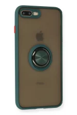 Newface iPhone 7 Plus Kılıf Montreal Yüzüklü Silikon Kapak - Yeşil - Görsel 2