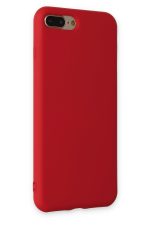 Newface iPhone 7 Plus Kılıf Nano içi Kadife  Silikon - Kırmızı - Görsel 2
