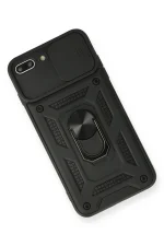 Newface iPhone 7 Plus Kılıf Pars Lens Yüzüklü Silikon - Siyah - Görsel 3