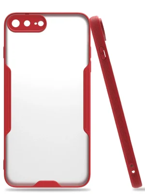 Newface iPhone 7 Plus Kılıf Platin Silikon - Kırmızı