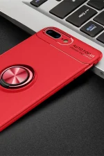 Newface iPhone 7 Plus Kılıf Range Yüzüklü Silikon - Kırmızı - Görsel 2