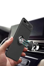 Newface iPhone 7 Plus Kılıf Range Yüzüklü Silikon - Kırmızı - Görsel 6