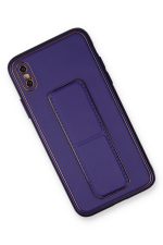 Newface iPhone X Kılıf Coco Deri Standlı Kapak - Mor - Görsel 2