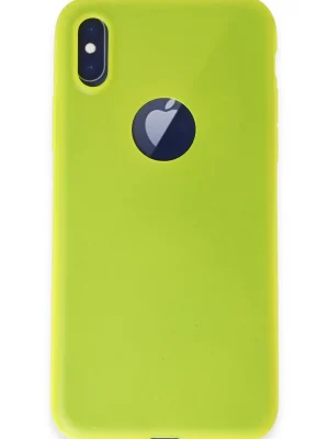 Newface iPhone X Kılıf First Silikon - Parlak Sarı