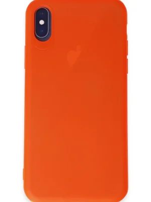 Newface iPhone X Kılıf First Silikon - Parlak Turuncu