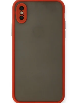 Newface iPhone X Kılıf Montreal Silikon Kapak - Kırmızı