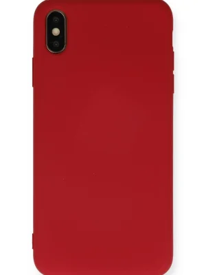 Newface iPhone X Kılıf Nano içi Kadife Silikon - Kırmızı