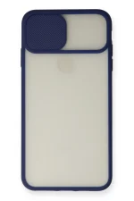 Newface iPhone X Kılıf Palm Buzlu Kamera Sürgülü Silikon - Lacivert - Görsel 2