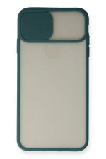 Newface iPhone X Kılıf Palm Buzlu Kamera Sürgülü Silikon - Yeşil - Görsel 2