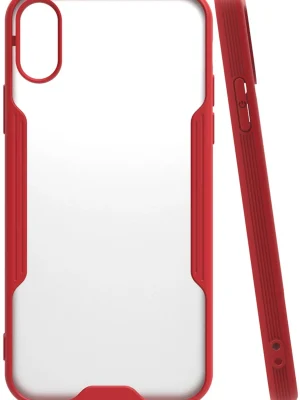 Newface iPhone X Kılıf Platin Silikon - Kırmızı