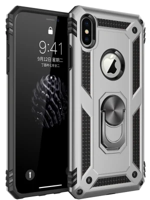 Newface iPhone X Kılıf Sofya Yüzüklü Silikon Kapak - Gümüş