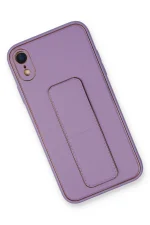 Newface iPhone XR Kılıf Coco Deri Standlı Kapak - Koyu Lila - Görsel 2