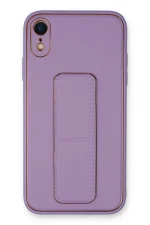 Newface iPhone XR Kılıf Coco Deri Standlı Kapak - Koyu Lila