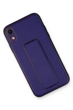 Newface iPhone XR Kılıf Coco Deri Standlı Kapak - Mor - Görsel 2