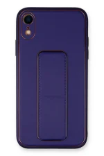 Newface iPhone XR Kılıf Coco Deri Standlı Kapak - Mor
