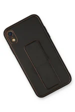 Newface iPhone XR Kılıf Coco Deri Standlı Kapak - Siyah - Görsel 2