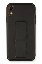 Newface iPhone XR Kılıf Coco Deri Standlı Kapak - Siyah