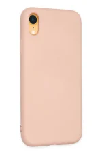 Newface iPhone XR Kılıf Nano içi Kadife Silikon - Pudra - Görsel 2