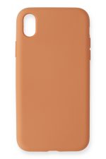 Newface iPhone XR Kılıf Nano içi Kadife  Silikon - Turuncu