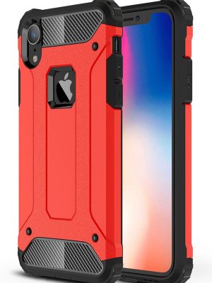 Newface iPhone XR Kılıf Tank Silikon Kapak - Kırmızı