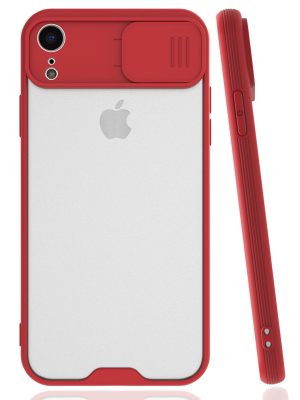 Newface iPhone XR Kılıf Platin Kamera Koruma Silikon - Kırmızı
