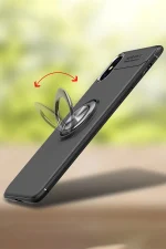 Newface iPhone XS Kılıf Range Yüzüklü Silikon - Kırmızı - Görsel 3