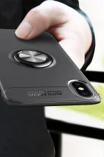 Newface iPhone XS Kılıf Range Yüzüklü Silikon - Kırmızı - Görsel 5