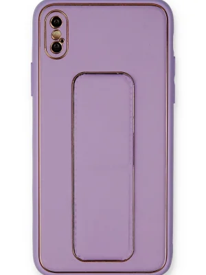 Newface iPhone XS Max Kılıf Coco Deri Standlı Kapak - Koyu Lila