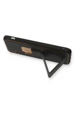 Newface iPhone XS Max Kılıf Coco Deri Standlı Kapak - Siyah - Görsel 3