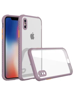 Newface iPhone XS Max Kılıf Miami Şeffaf Silikon - Açık Mor
