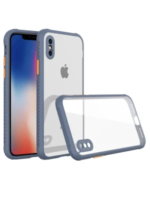 Newface iPhone XS Max Kılıf Miami Şeffaf Silikon - Gri
