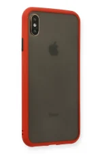 Newface iPhone XS Max Kılıf Montreal Silikon Kapak - Kırmızı - Görsel 2