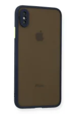 Newface iPhone XS Max Kılıf Montreal Silikon Kapak - Lacivert - Görsel 2