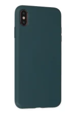 Newface iPhone XS Max Kılıf Nano içi Kadife Silikon - Koyu Yeşil - Görsel 3