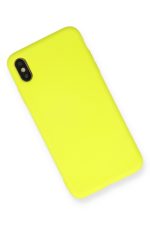 Newface iPhone XS Max Kılıf Nano içi Kadife  Silikon - Sarı - Görsel 2