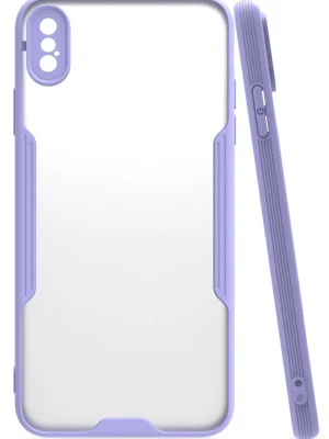 Newface iPhone XS Max Kılıf Platin Silikon - Lila