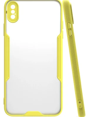 Newface iPhone XS Max Kılıf Platin Silikon - Sarı